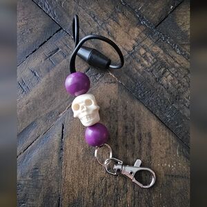 Purple and Cream Skull ✨ Handmade Freshie Hanger